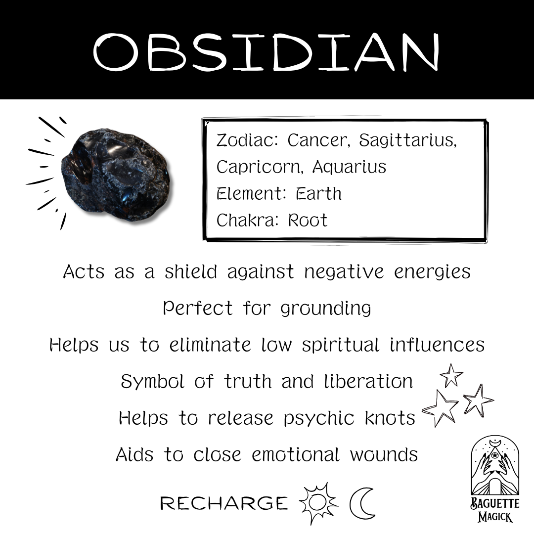 Obsidian black mirror necklace, scrying divination jewelry, rainbow obsidian, stars, stainless steel Baguette Magick