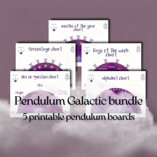 5 printable pendulum boards, Starter pack "galactic" Baguette Magick