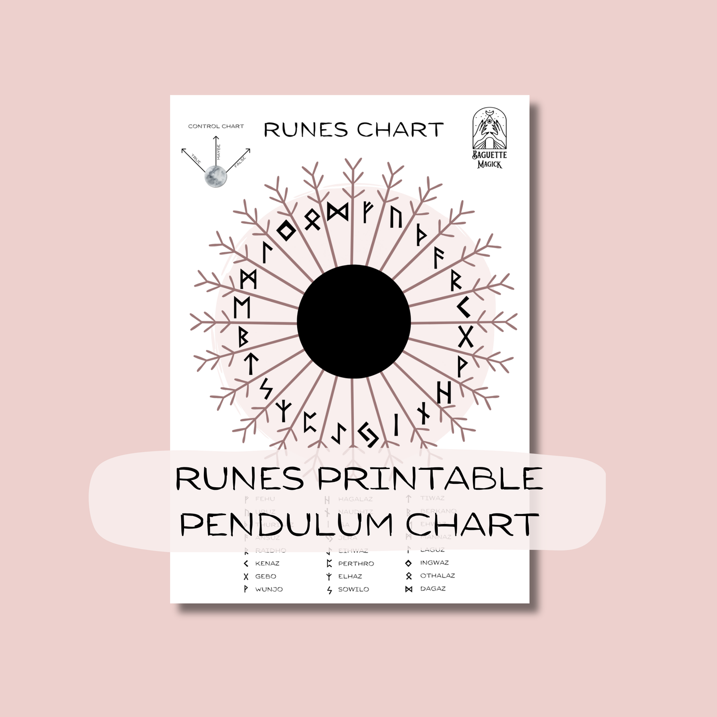 Runes printable pendulum chart