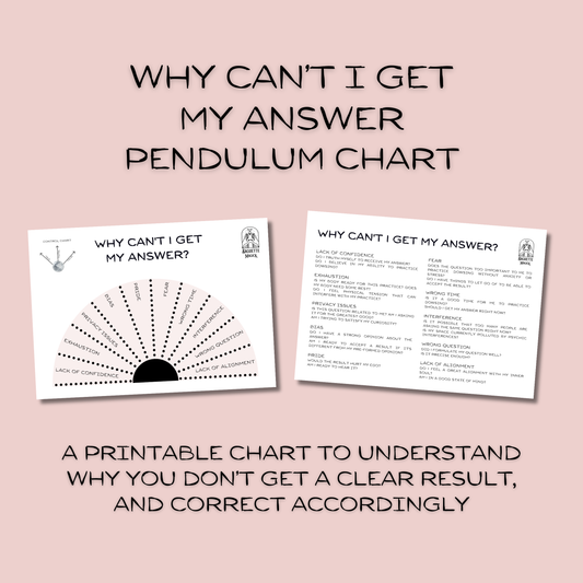 "Why can't I get my answer" printable pendulum chart Baguette Magick