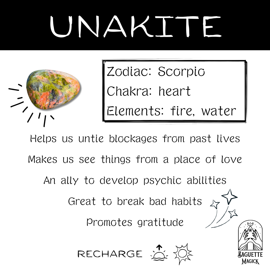 Unakite and pentacle pendulum necklace Baguette Magick
