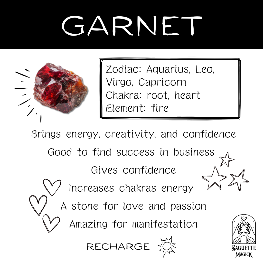 Quartz, garnet and stainless steel sacred geometry pendulum Baguette Magick