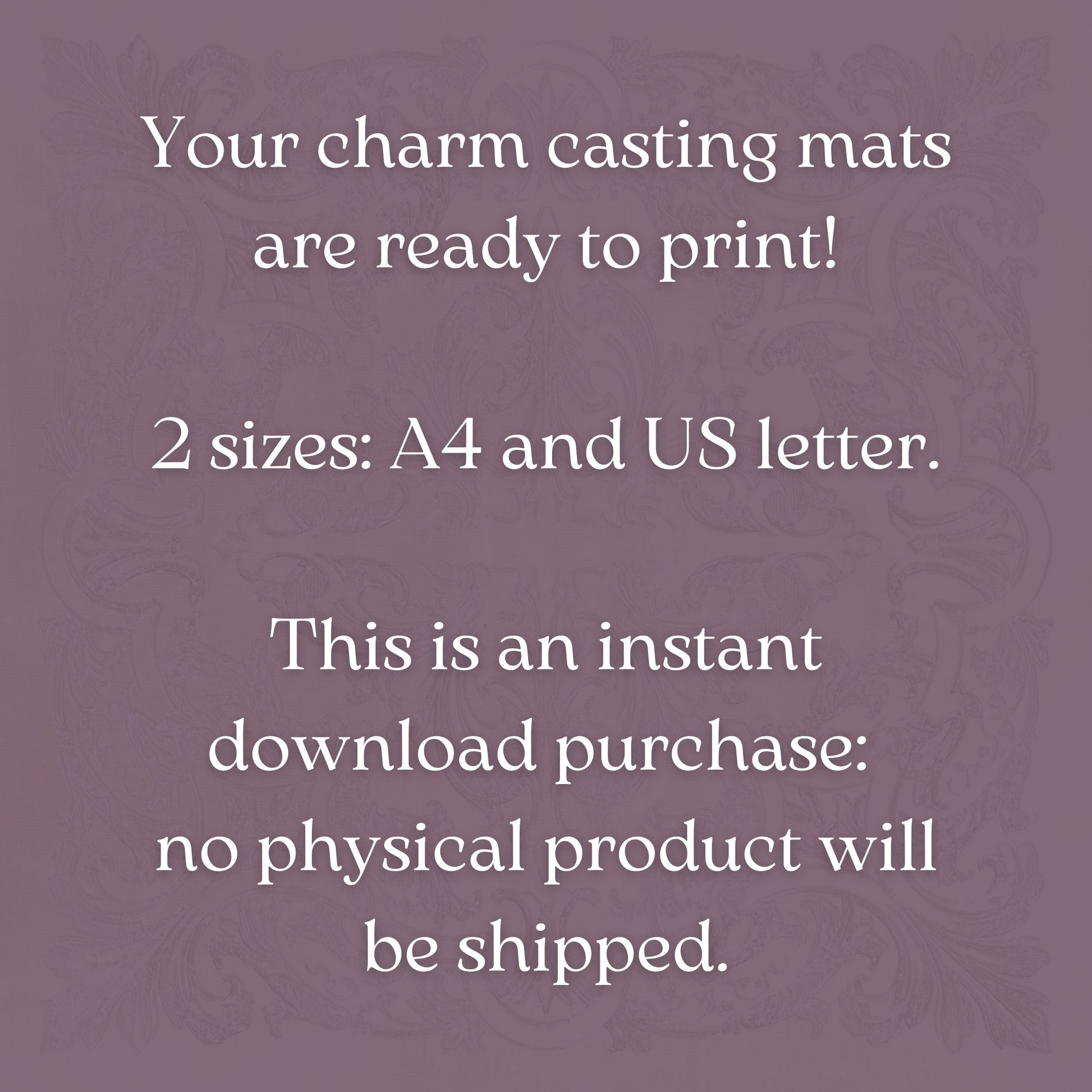 Printable charm casting mats bundle, A4 and US letter Baguette Magick