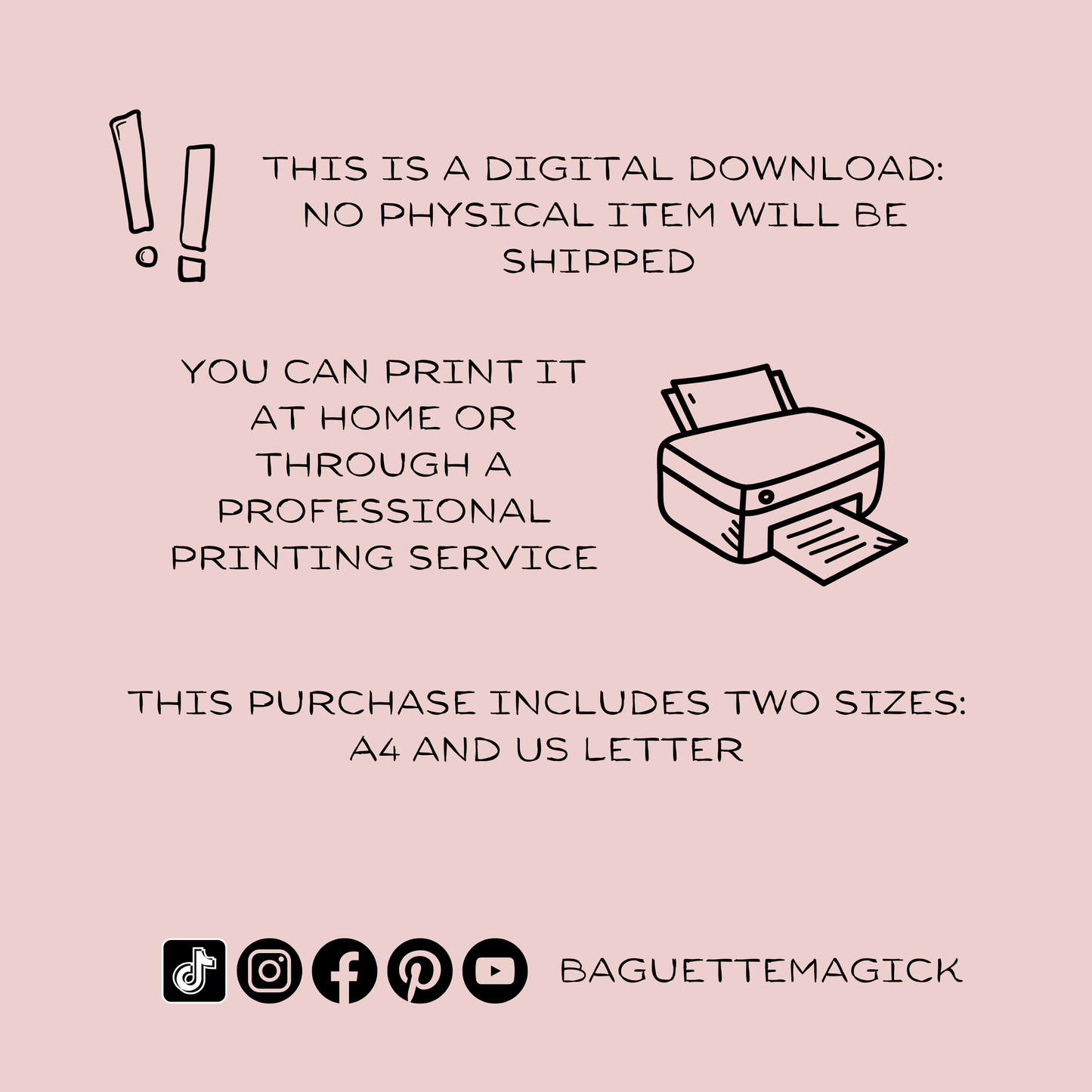 Simple and direct oracle deck: a printable deck to use by itself for combined with other divination tools Baguette Magick