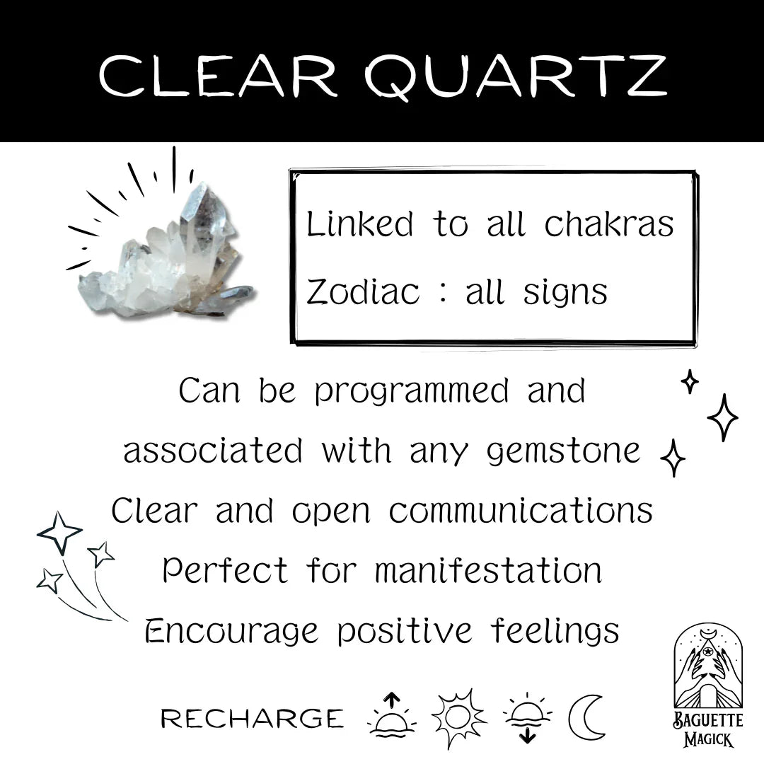 7 chakras quartz necklace Baguette Magick