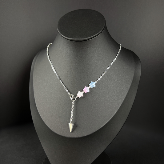 Stars secret pendulum necklace, stainless steel Baguette Magick