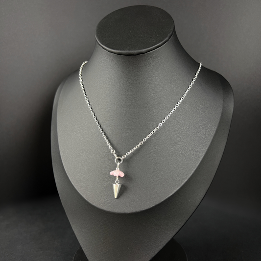 Sakura secret pendulum necklace, stainless steel Baguette Magick