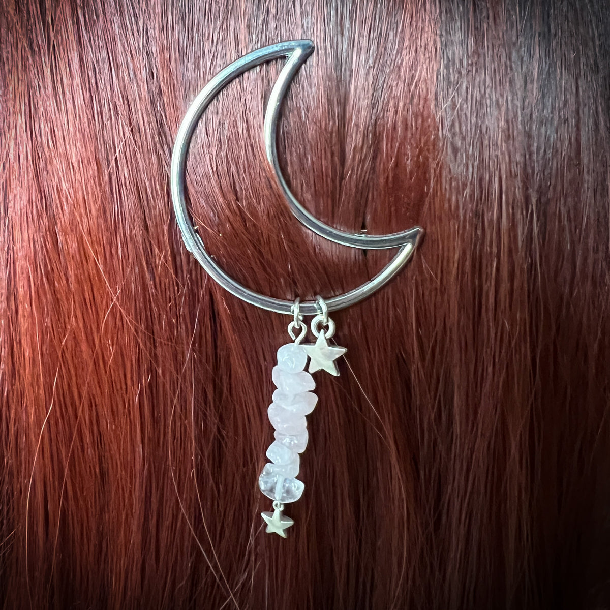 Moon crescent hair clip for gothic, witchy, whimsical hairstyles Baguette Magick