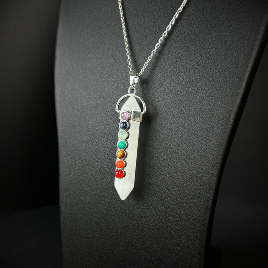 7 chakras quartz necklace Baguette Magick