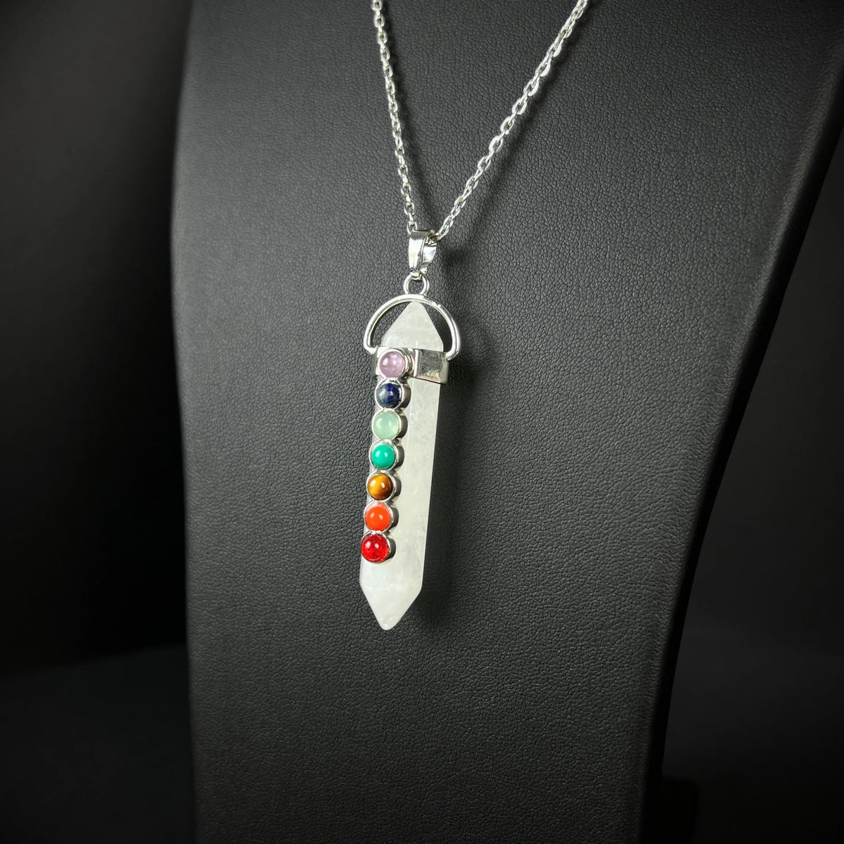 7 chakras quartz necklace Baguette Magick
