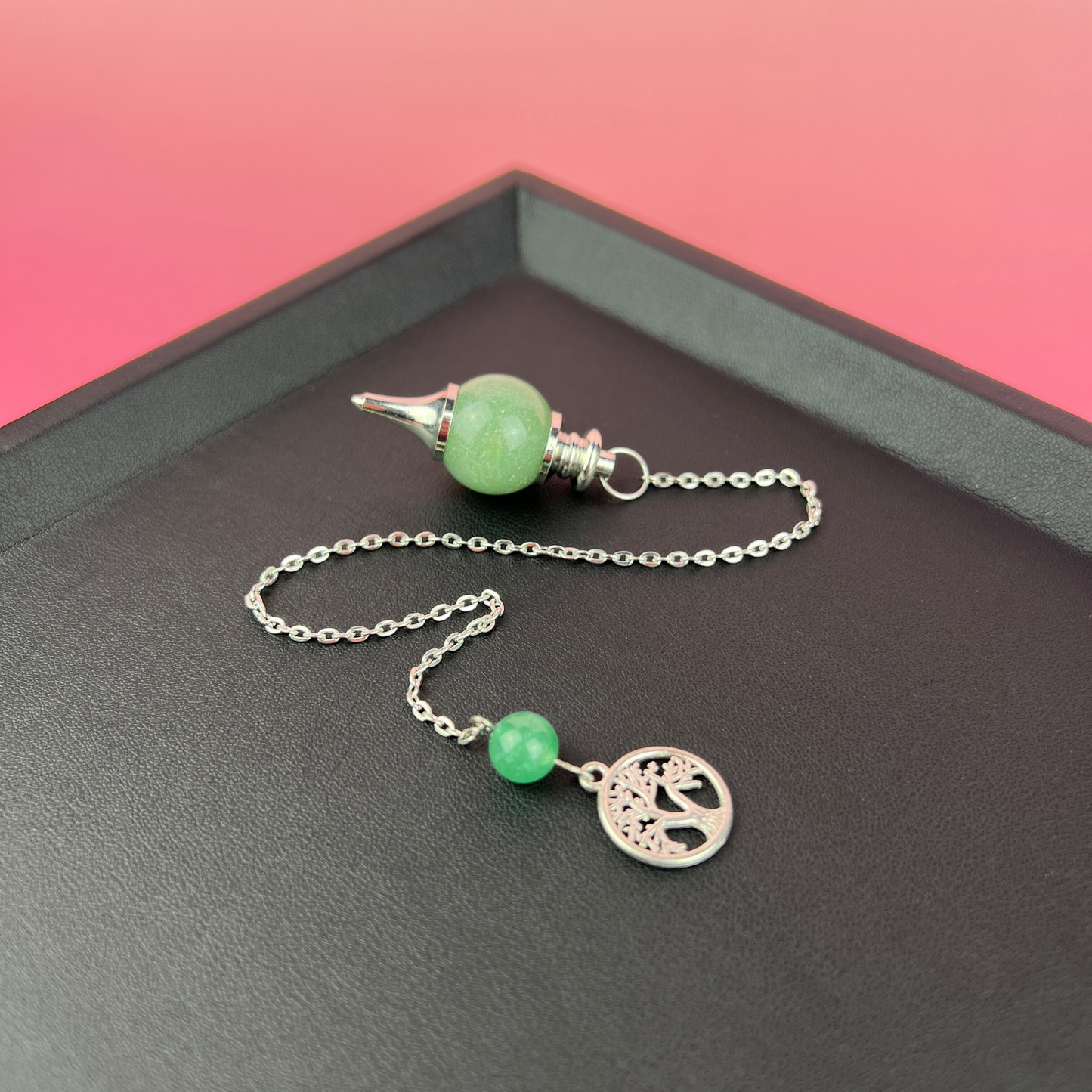 Aventurine and tree of life Sephoroton dowsing pendulum Baguette Magick