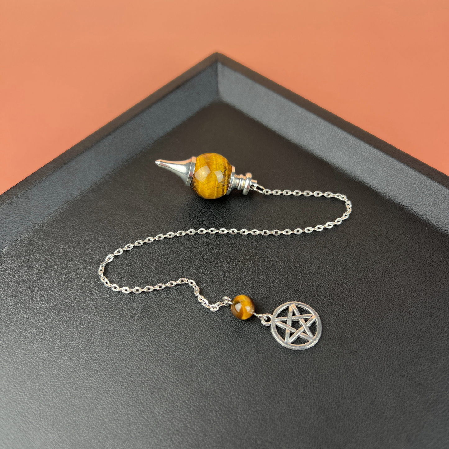 Tiger eye and pentacle Sephoroton dowsing pendulum Baguette Magick