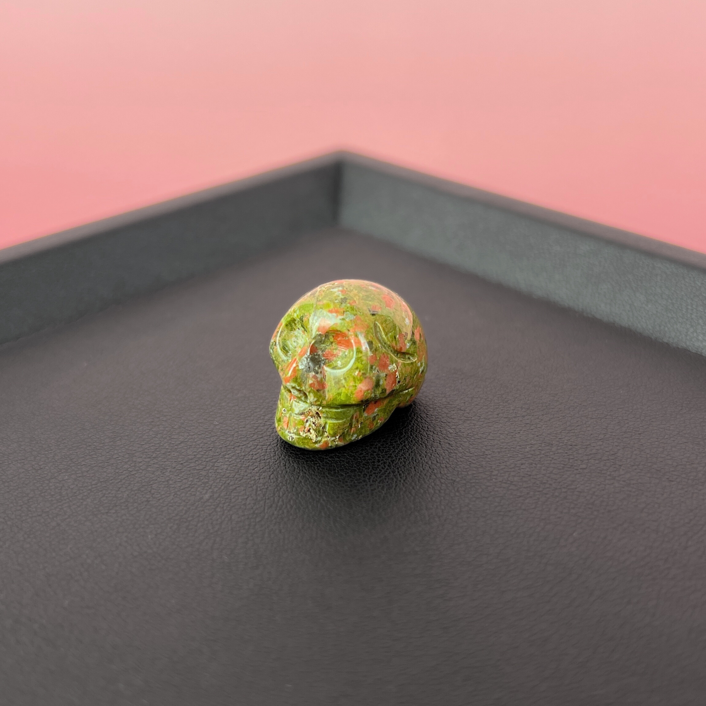 Tiny Unakite gemstone skull, amulet for altar, meditation, witchcraft Baguette Magick