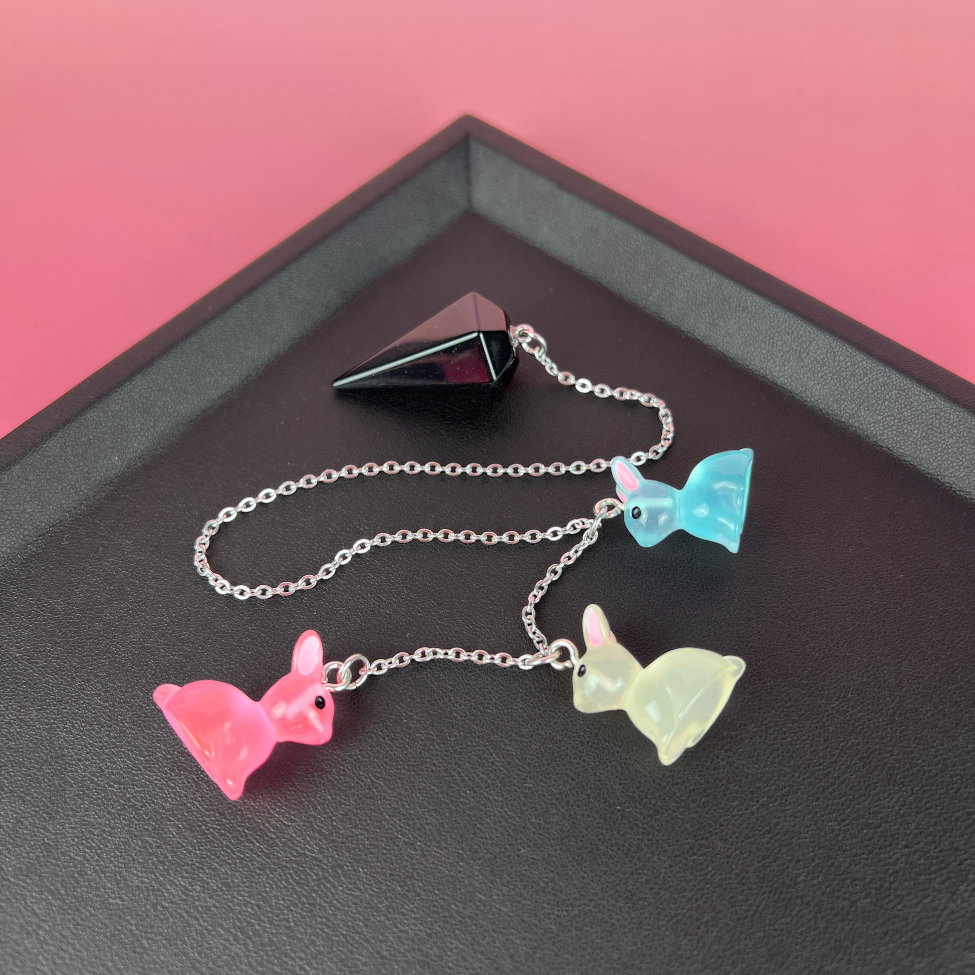 Easter bunnies obsidian pendulum Baguette Magick