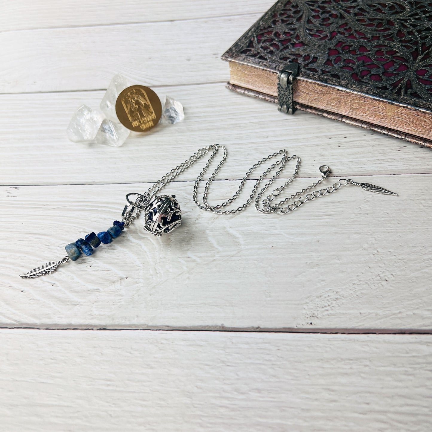Lapis lazuli jewelry with a locket pendant victorian necklace gothic pagan jewelry wiccan necklace