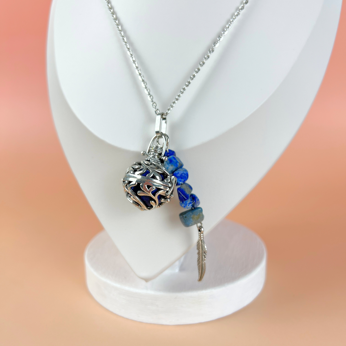 Lapis lazuli locket necklace Baguette Magick