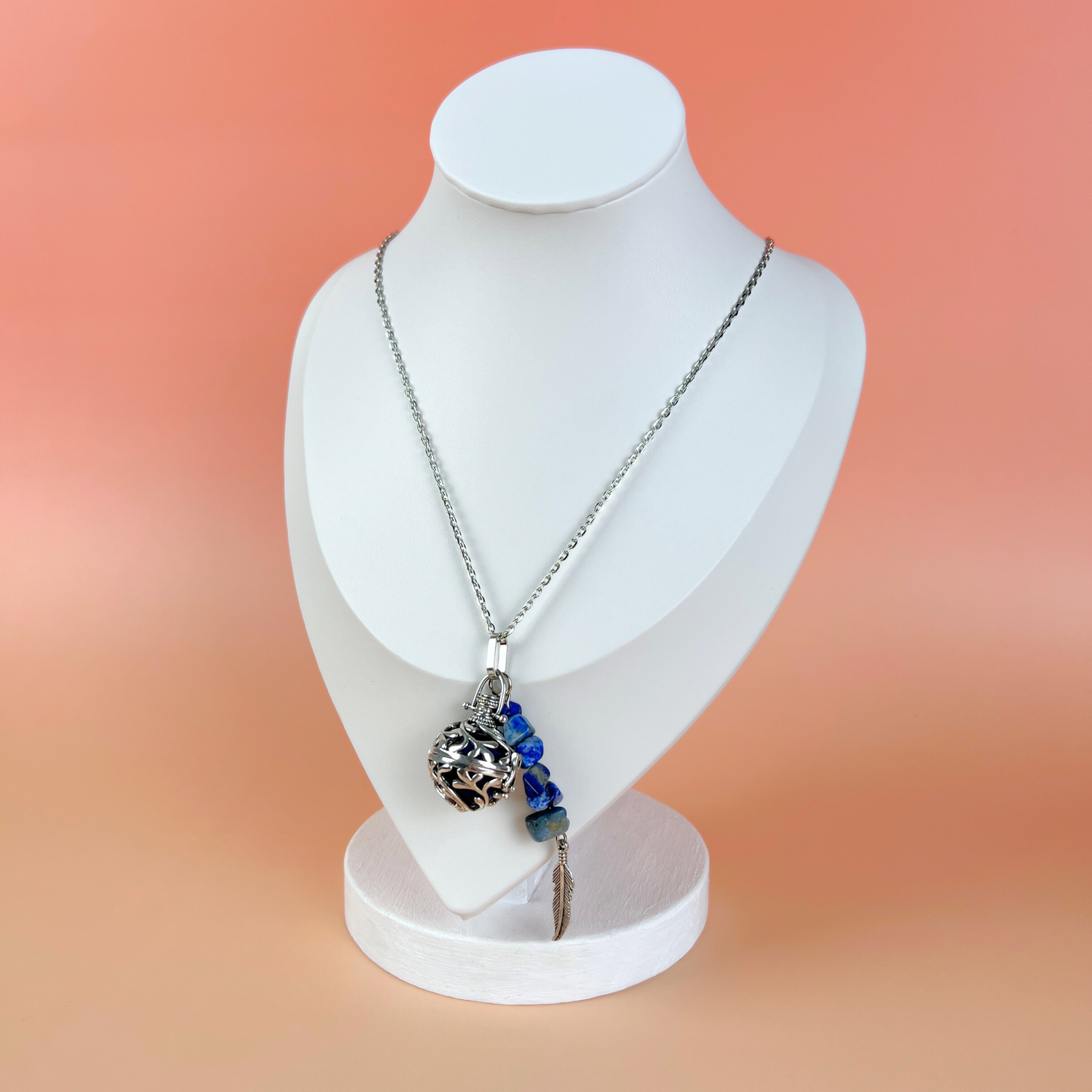 Lapis lazuli locket necklace Baguette Magick