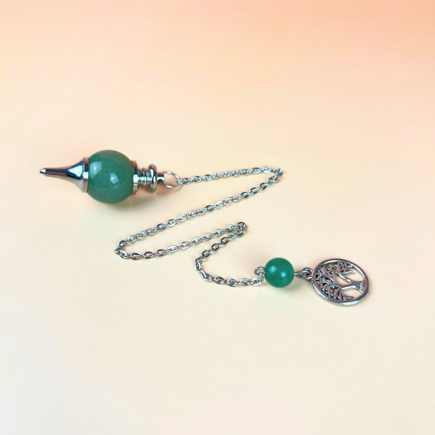 Aventurine and tree of life Sephoroton dowsing pendulum Baguette Magick