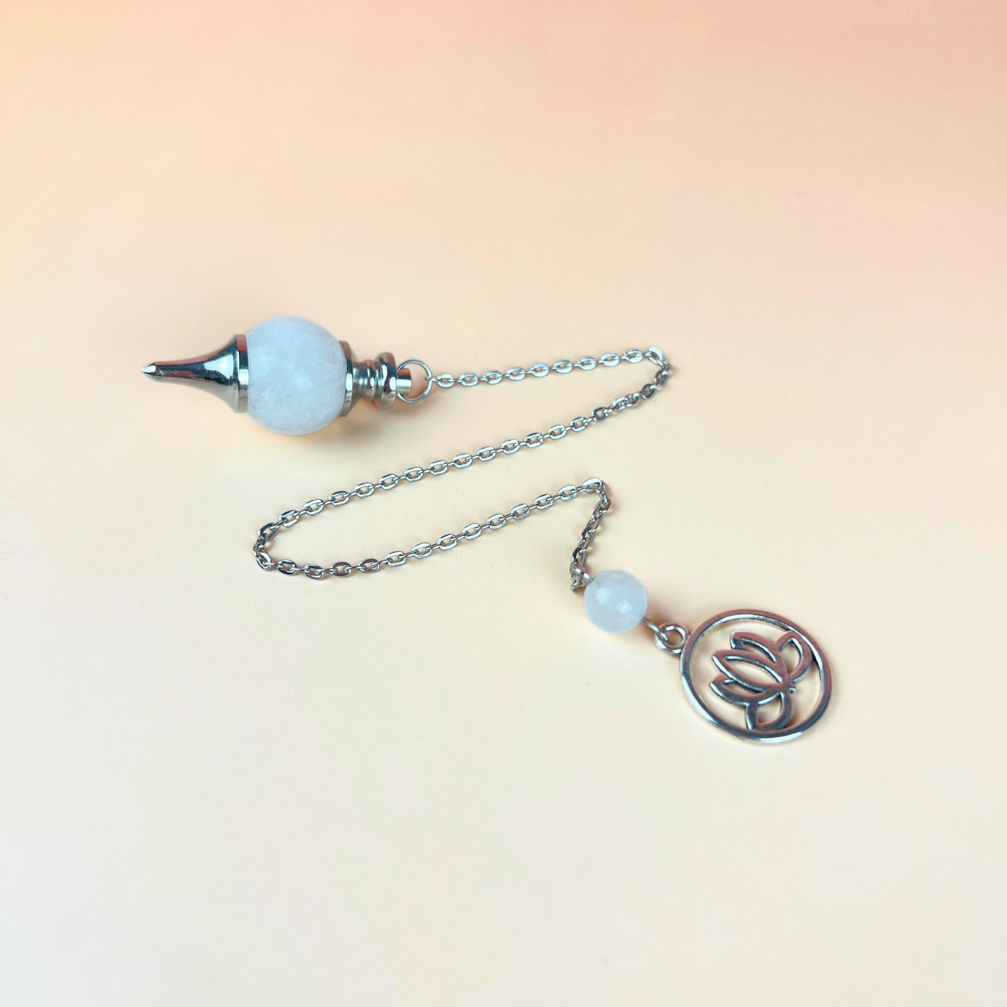 Clear quartz and lotus Sephoroton dowsing pendulum Baguette Magick