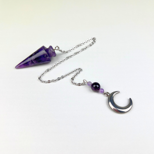 Amethyst Moon crescent pendulum Baguette Magick