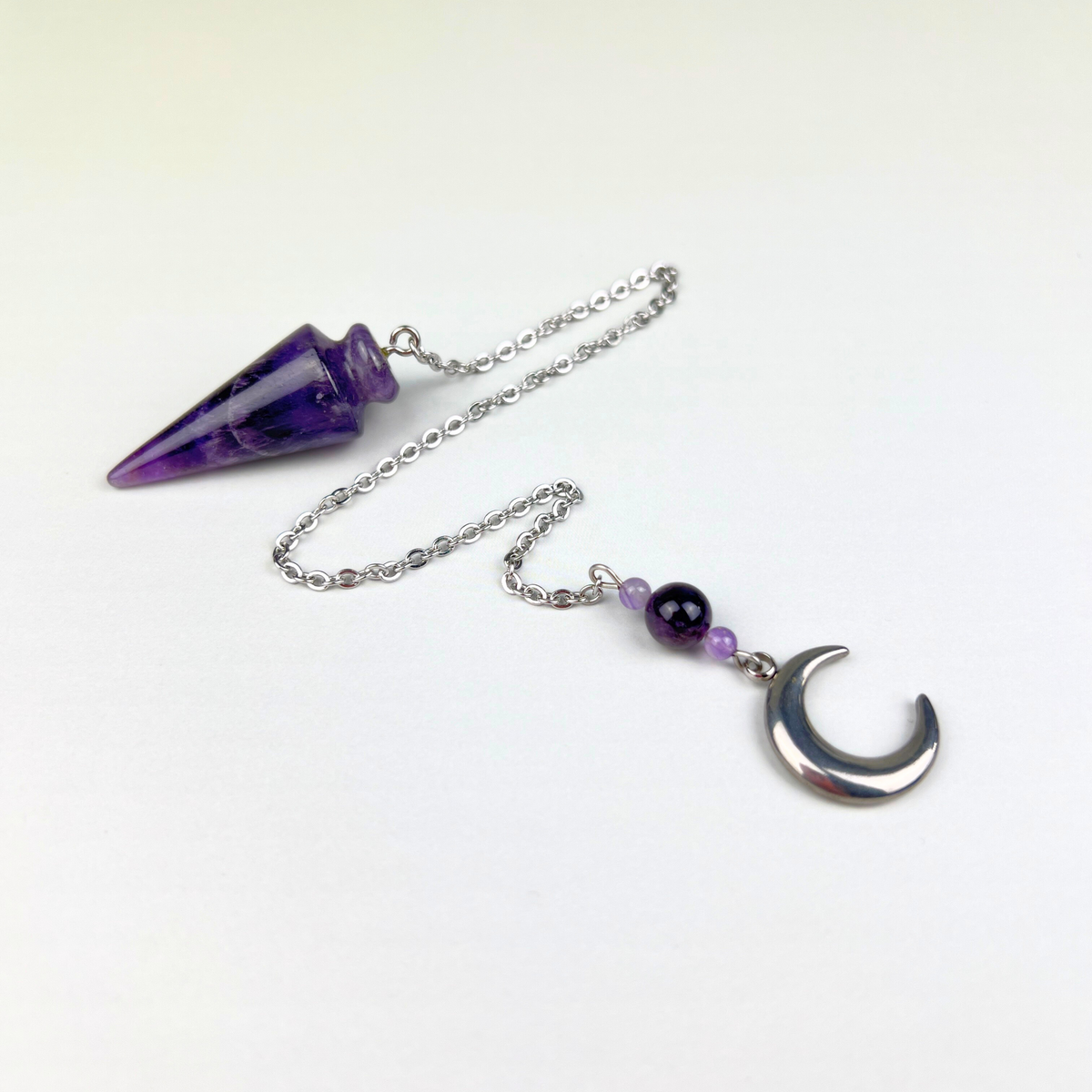 Amethyst Moon crescent pendulum Baguette Magick
