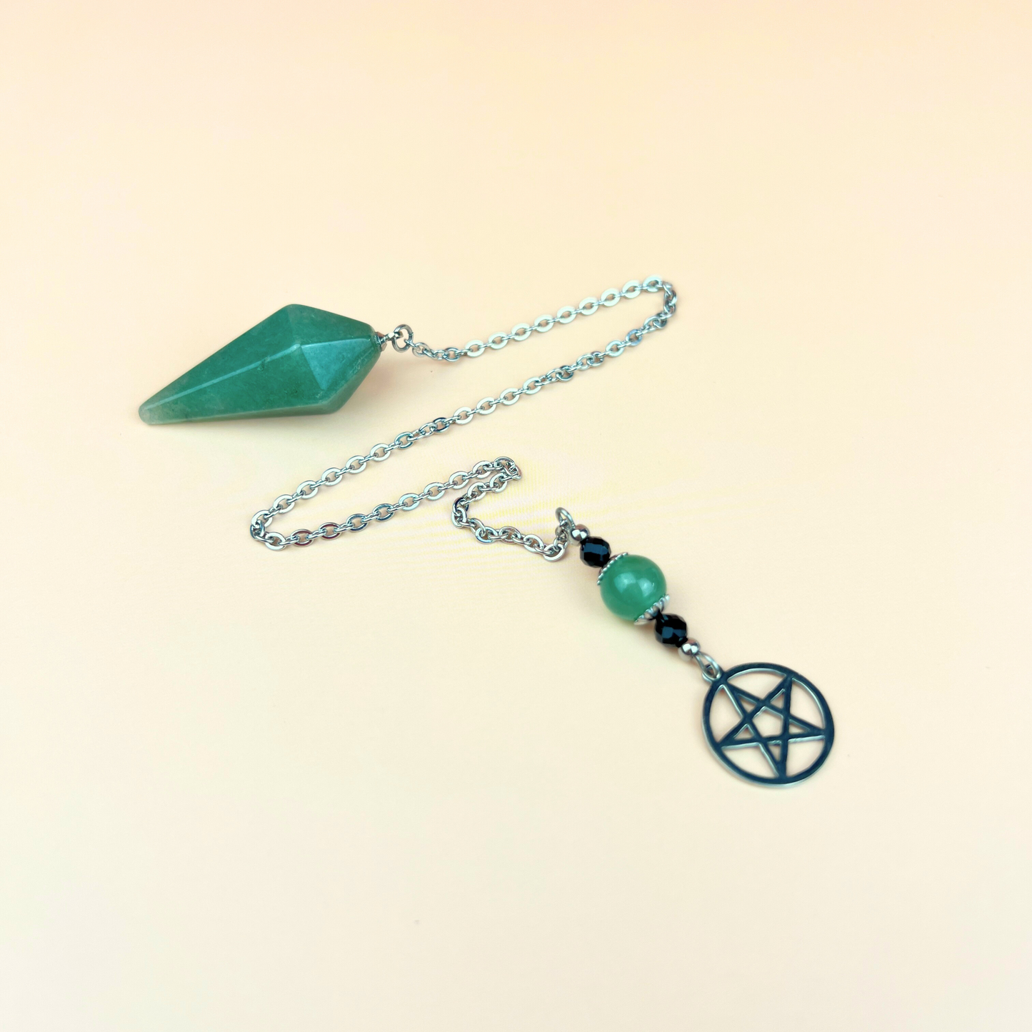 The witch pentacle pendulum, Aventurine, Onyx Baguette Magick