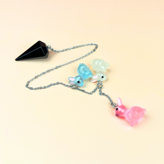 Easter bunnies obsidian pendulum Baguette Magick