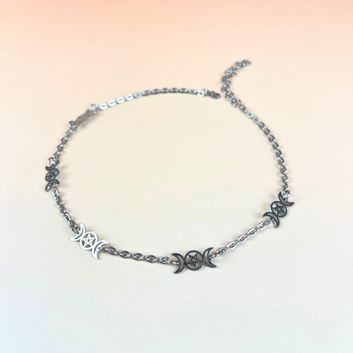 Triple Moon and pentacle choker Baguette Magick