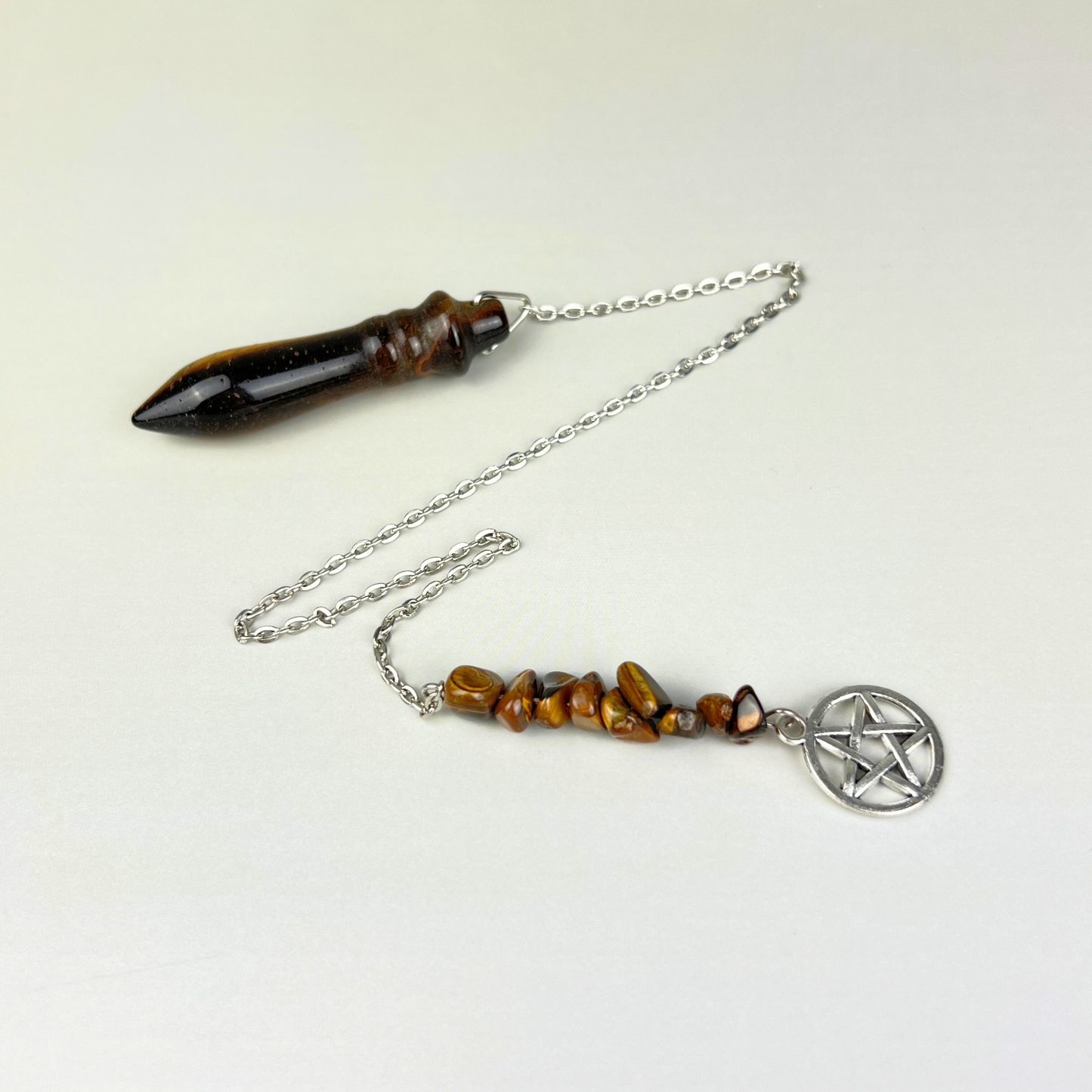 Egyptian Thot pendulum tiger eye and pentacle Baguette Magick