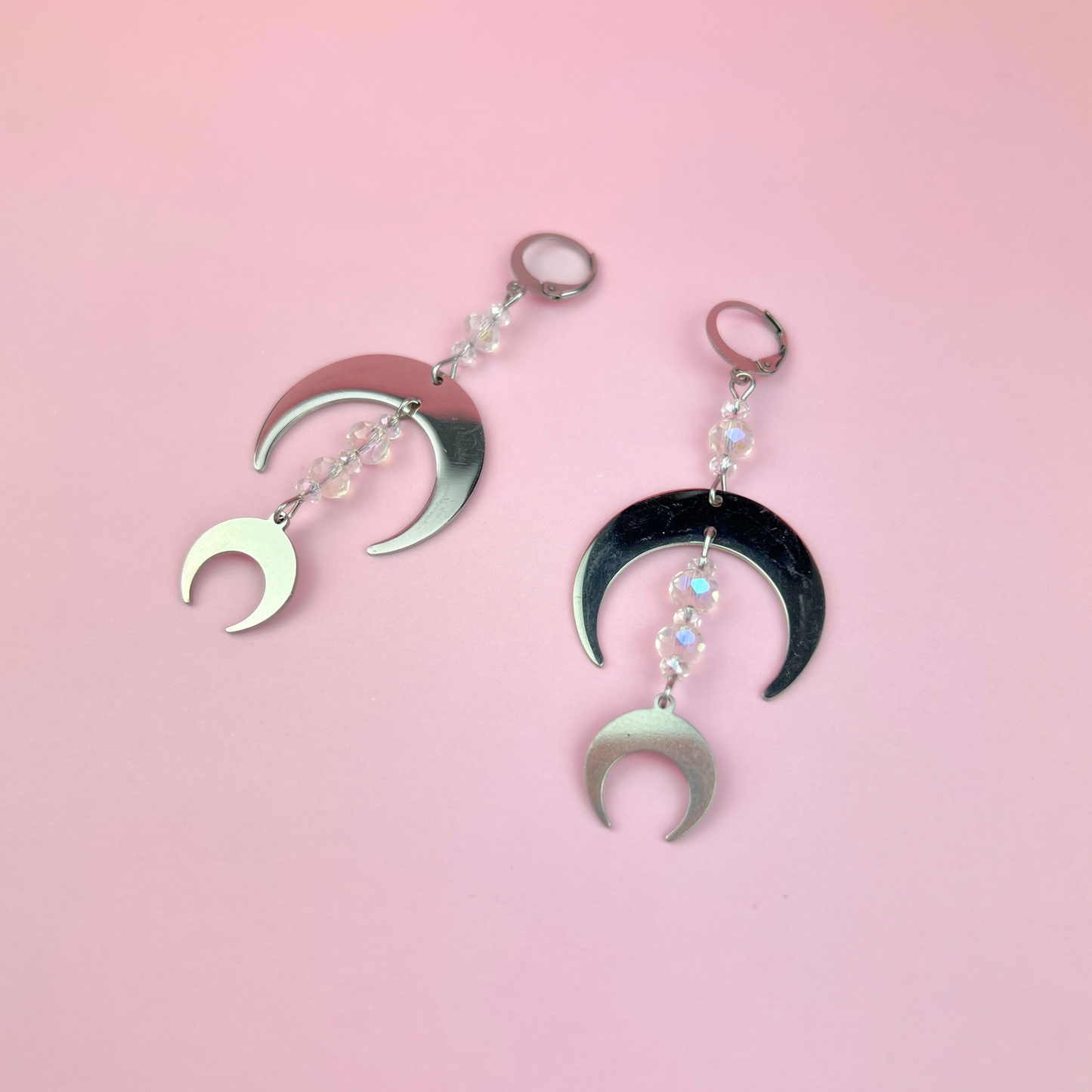 Moon crescents and crystals earrings Baguette Magick