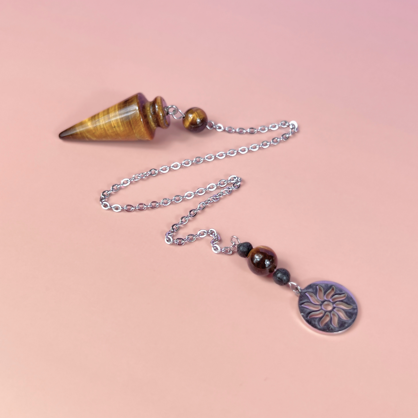 Tiger eye pendulum with a Sun charm Baguette Magick
