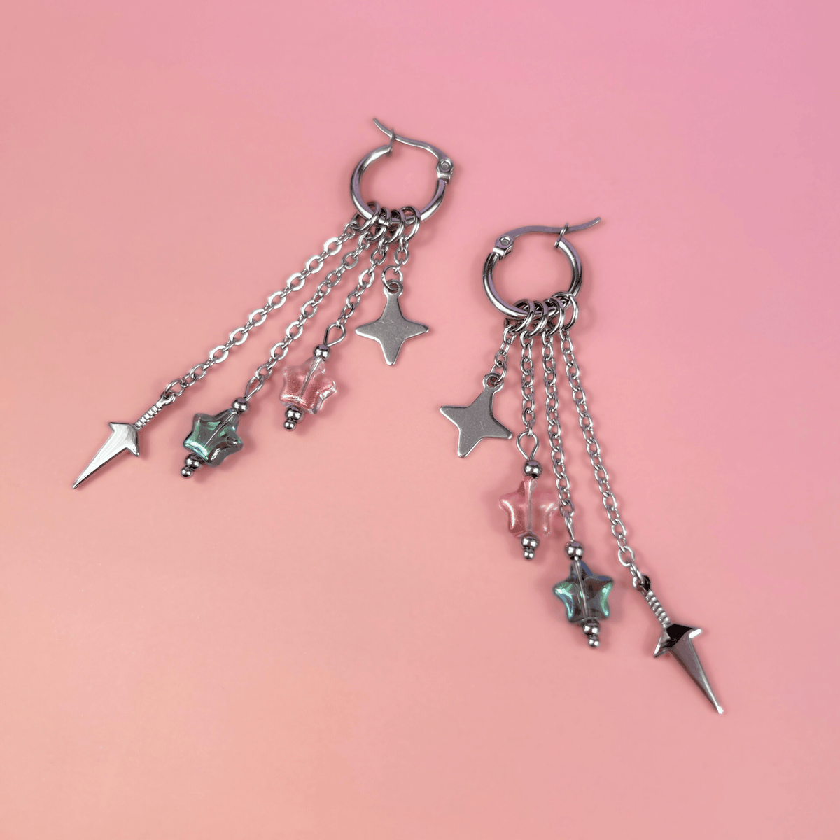 Mix & Match shuriken and kunai hoop earrings Baguette Magick
