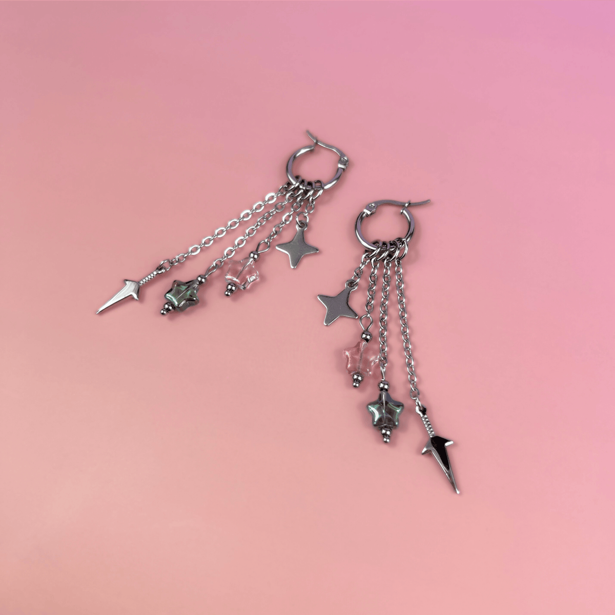 Mix & Match shuriken and kunai hoop earrings Baguette Magick