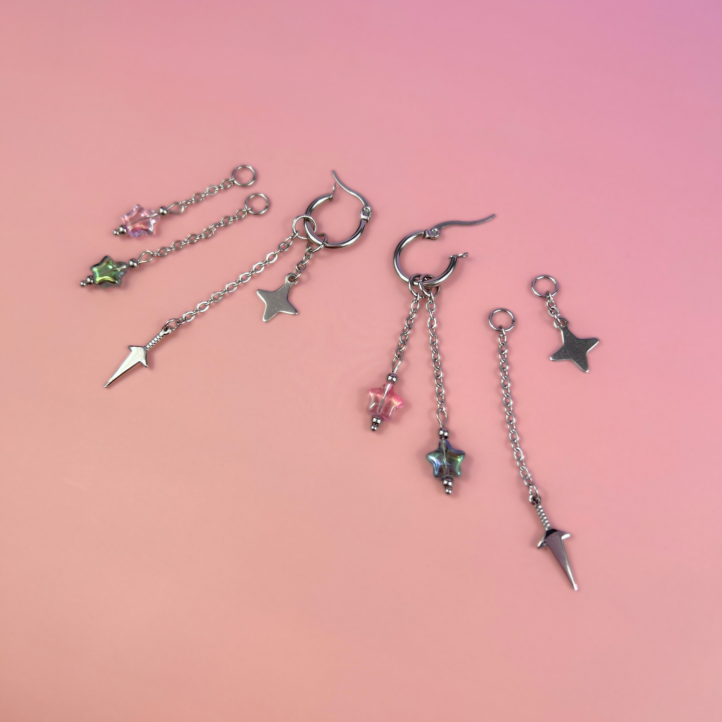 Mix & Match shuriken and kunai hoop earrings Baguette Magick