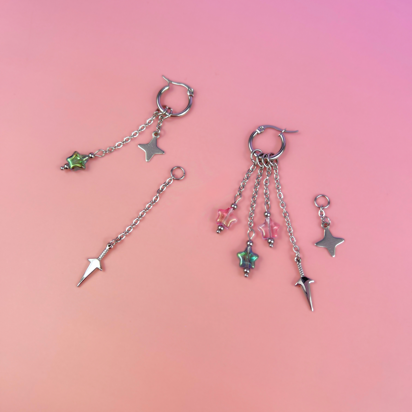 Mix & Match shuriken and kunai hoop earrings Baguette Magick