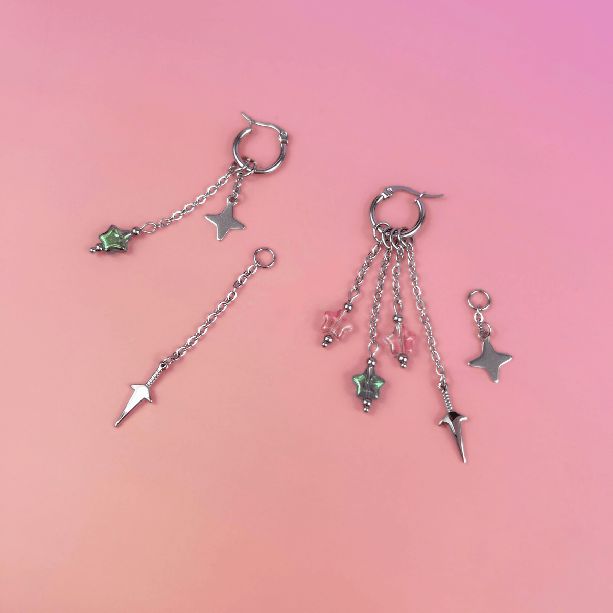 Mix & Match shuriken and kunai hoop earrings Baguette Magick