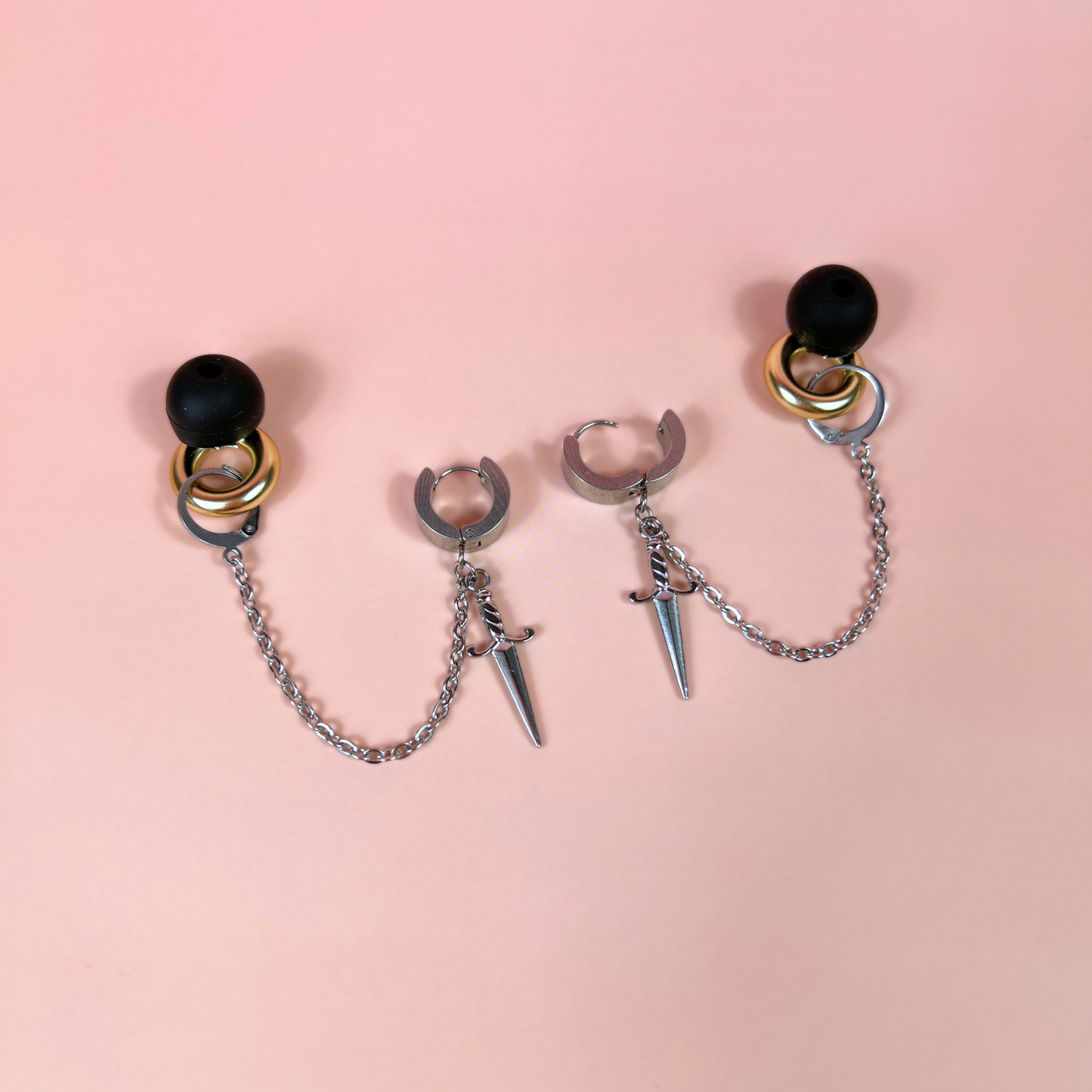 Dagger ear plug holder earrings Baguette Magick