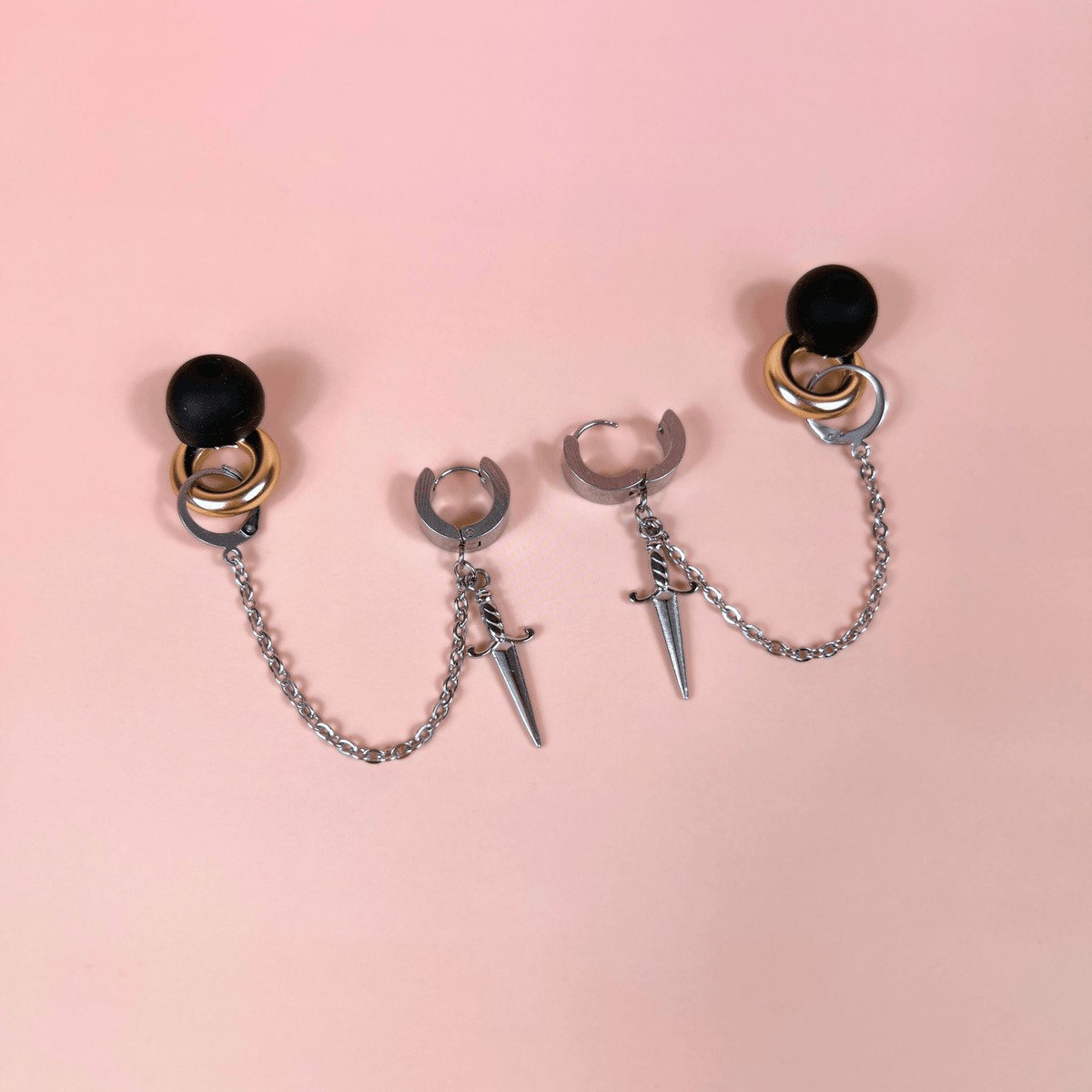 Dagger ear plug holder earrings Baguette Magick