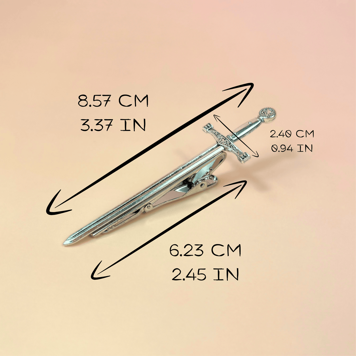Excalibur sword tie clip