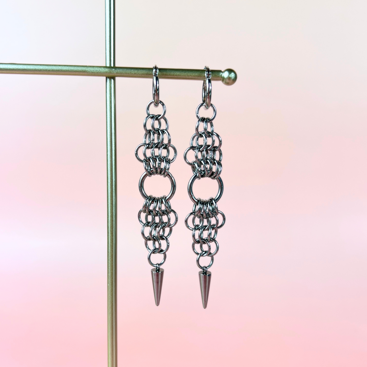 European 4 in 1 chainmail earrings