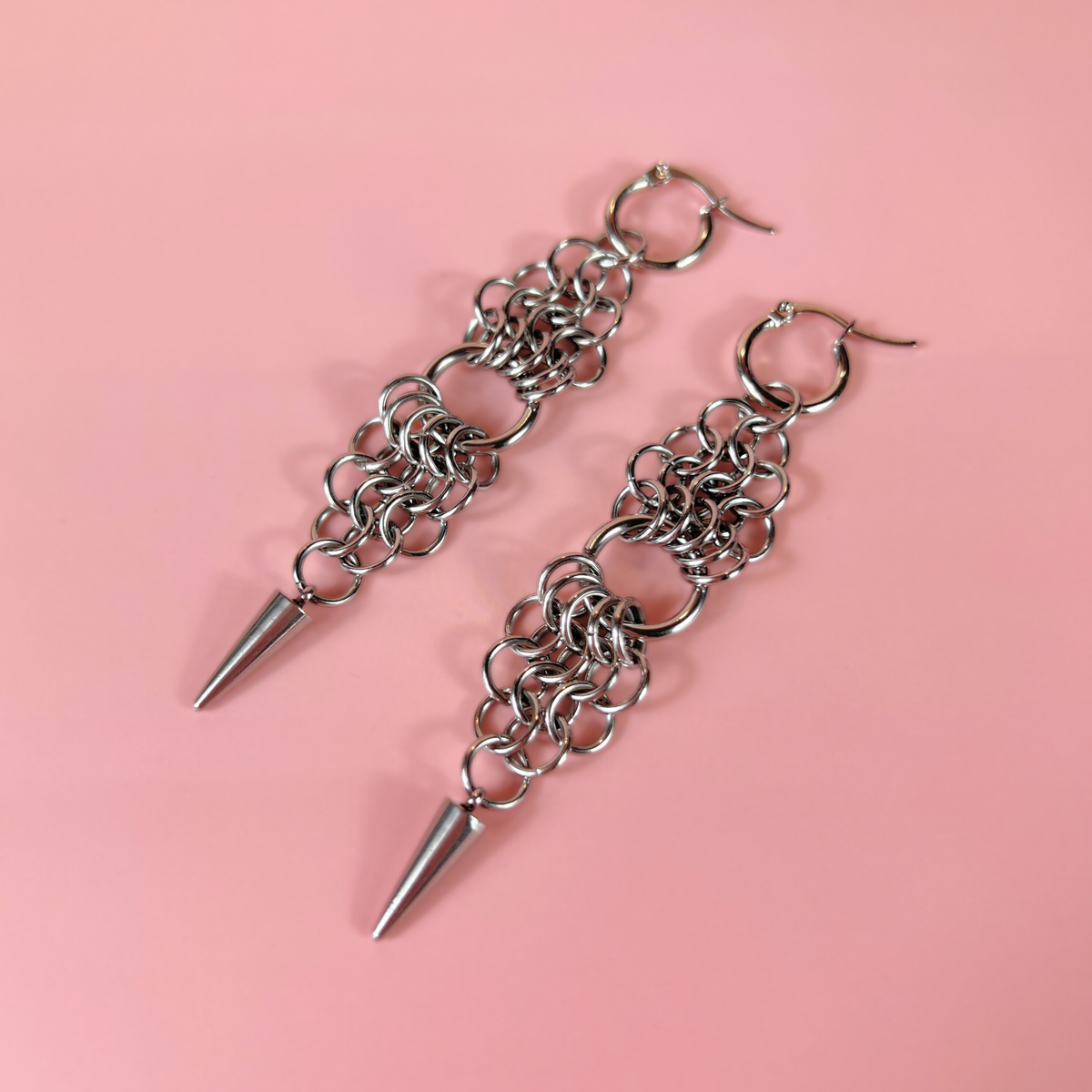 Boucles d'oreilles européennes en cotte de mailles 4 en 1