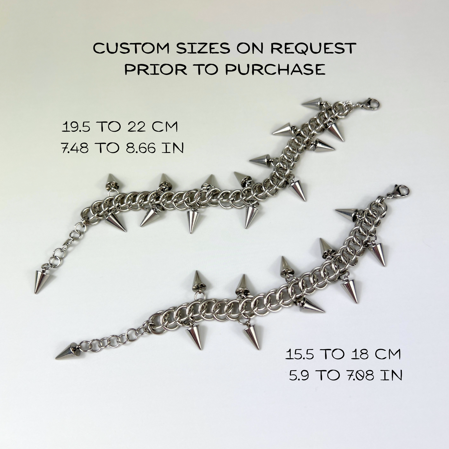 Half Persian spikes chainmail bracelet stainless steel Baguette Magick
