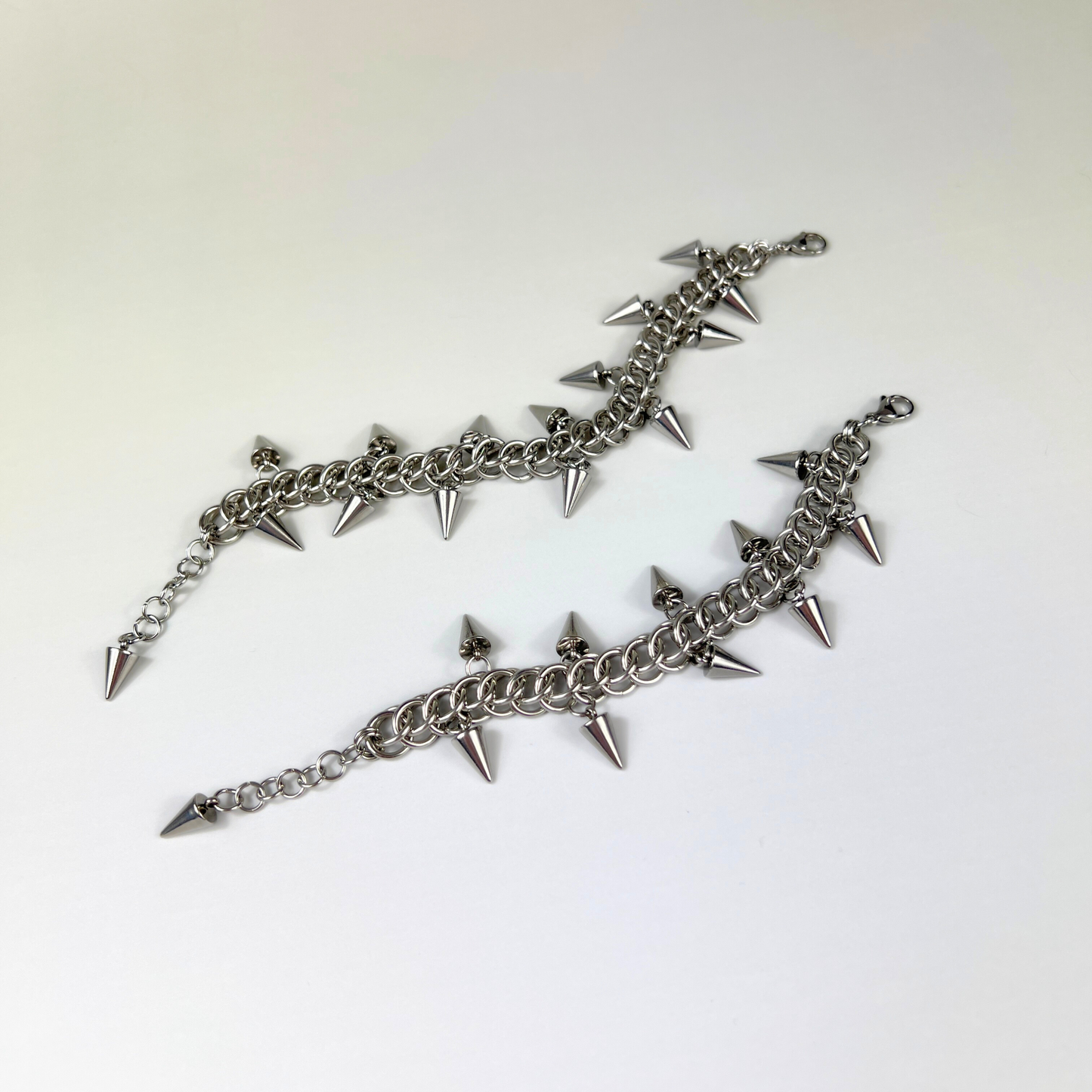 Half Persian spikes chainmail bracelet stainless steel Baguette Magick
