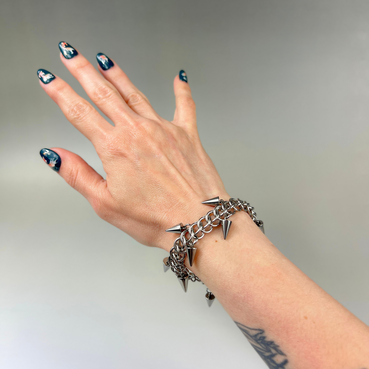 Half Persian spikes chainmail bracelet stainless steel Baguette Magick