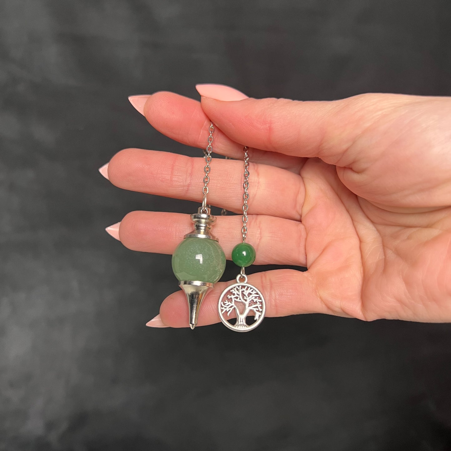 Aventurine and tree of life Sephoroton dowsing pendulum Baguette Magick
