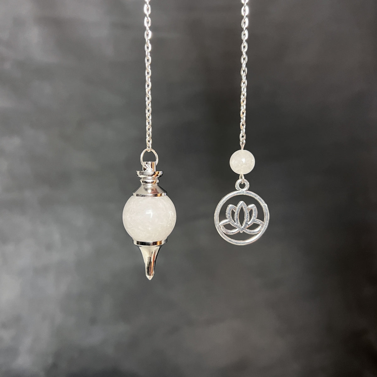 Clear quartz and lotus Sephoroton dowsing pendulum Baguette Magick