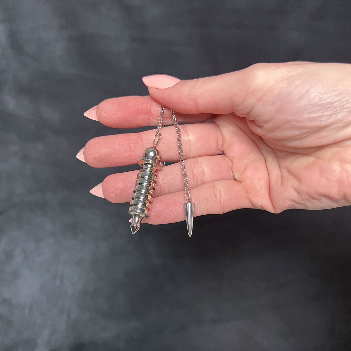 Egyptian Isis metal dowsing pendulum with a chamber Baguette Magick