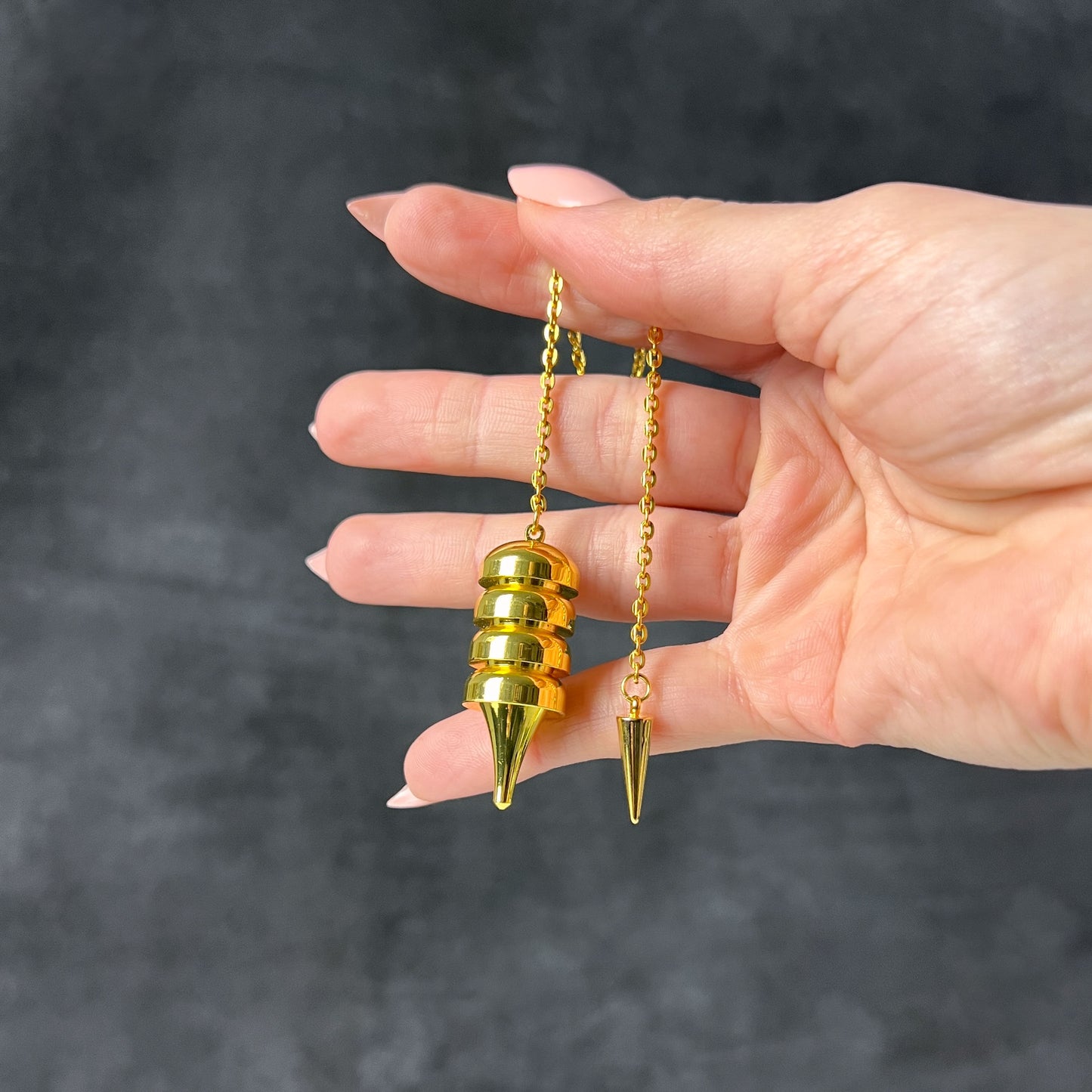 Egyptian Osiris golden metal dowsing and healing pendulum Baguette Magick