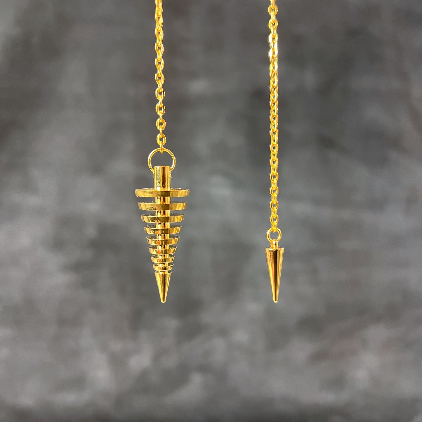 9 rings coils golden metal dowsing divination pendulum Baguette Magick