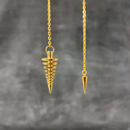 9 rings coils golden metal dowsing divination pendulum Baguette Magick